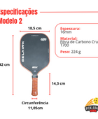 2024 SLK Halo Control Power - Raquete de Pickleball  de fibra de carbono crua e núcleo de polímero