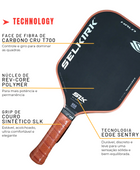 2024 SLK Halo Control Power - Raquete de Pickleball  de fibra de carbono crua e núcleo de polímero