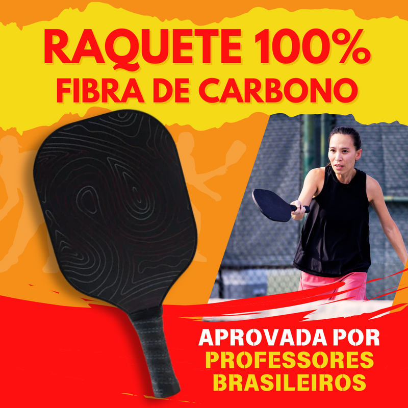 Raquete de Fibra de Carbono para Pickleball Carbon LXC