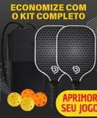 Kit BlackPro para Pickleball - 2  Raquetes de Fibra de Carbono +  4 Bolinhas + Sacola grátis