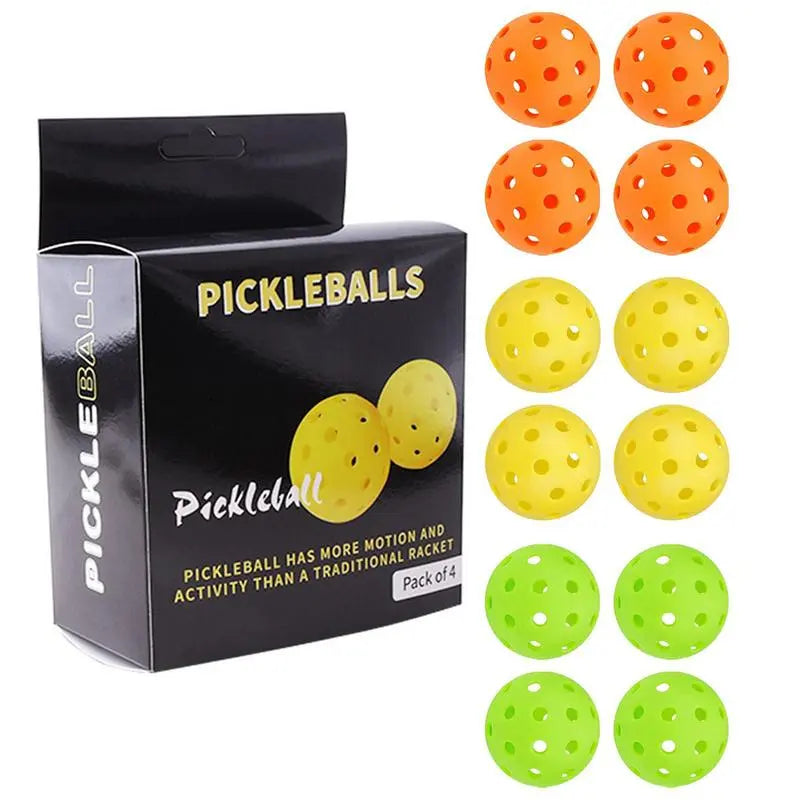 Caixa com 4 bolas de Pickleball 74MM, 26g , 40 buracos para jogar ao ar livre