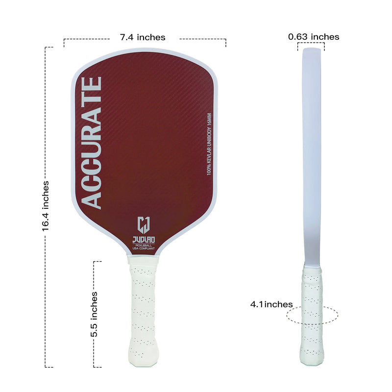 Raquete de Pickleball JUCIAO JCP4  Corpo Termoformado Unibody 100% Kevlar, Superfície de Alta Aderência e Rotação, Espessura de 16MM.