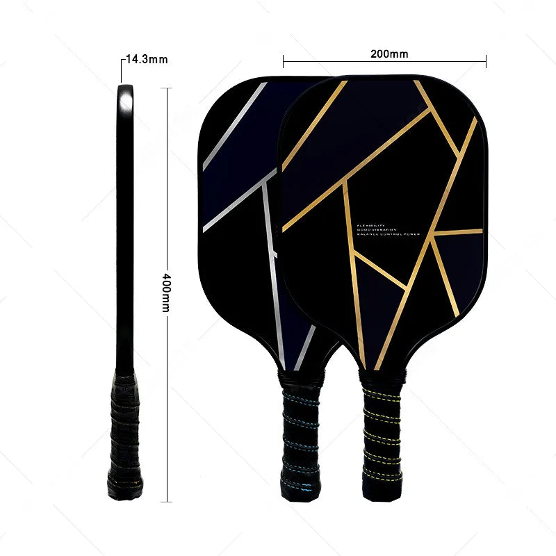 Kit Premium  de Pickleball  2 Raquetes  de Fibra de vidro e núcleo 'favo de mel' de polipropileno