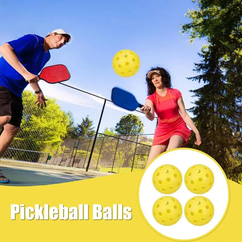 Caixa com 4 bolas de Pickleball 74MM, 26g , 40 buracos para jogar ao ar livre