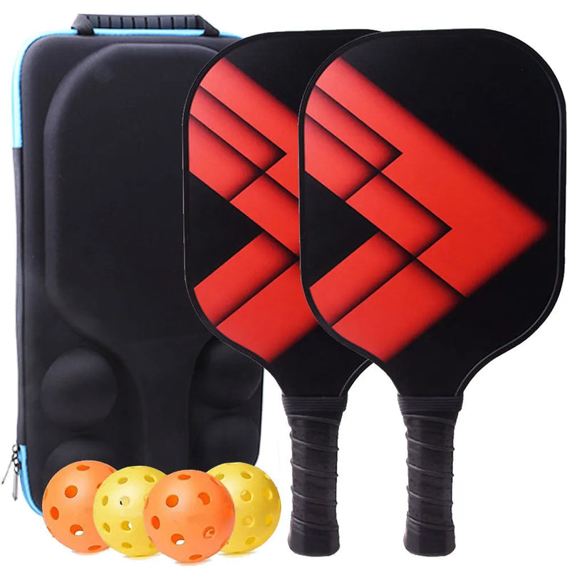 Kit 2 Raquetes Fibra de Carbono 4 Bolinhas e 1  case profissional para Pickleball