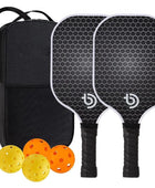 Kit BlackPro para Pickleball - 2  Raquetes de Fibra de Carbono +  4 Bolinhas + Sacola grátis